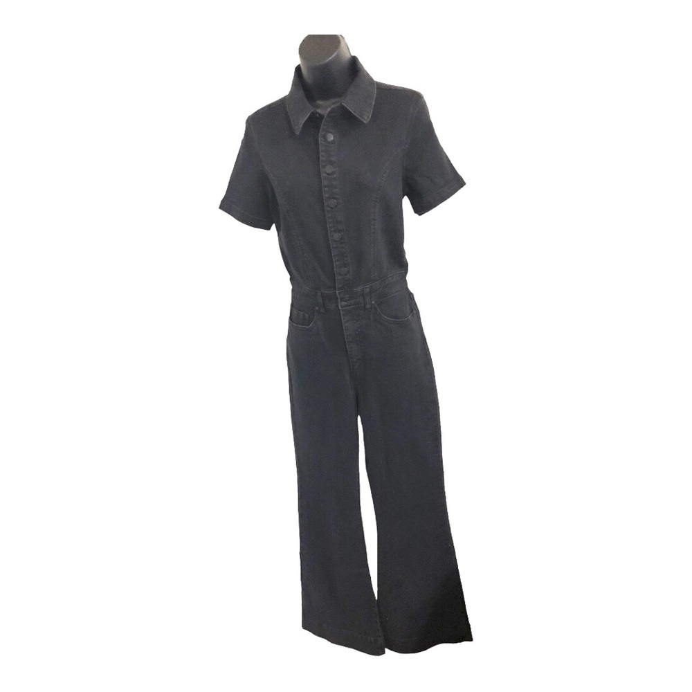 Jessica Simpson black gravel cammie flare leg stretch denim jeans Jumpsuit sz 13 - Picture 11 of 17